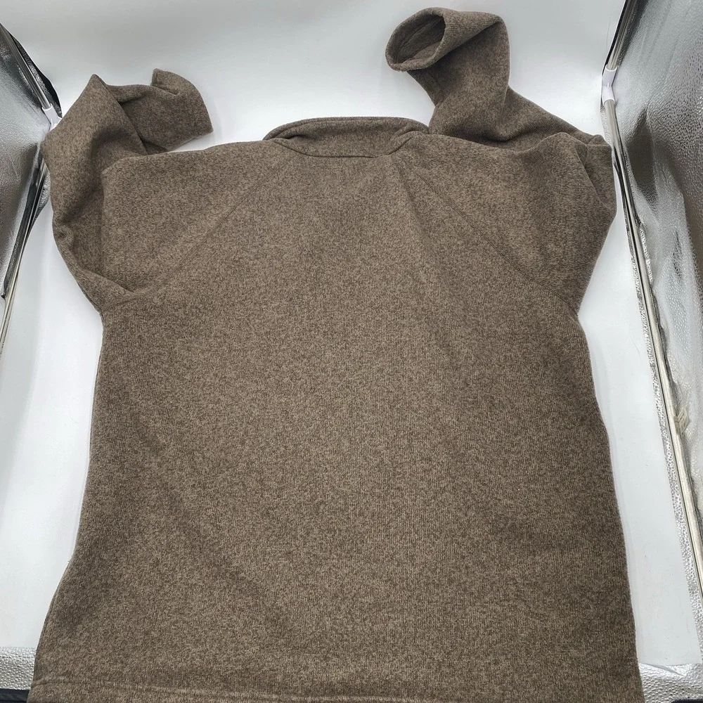 The North Face Jacket Men's Large Brown Fleece 1/4 Zip Up Pullover Mock Neck LNC